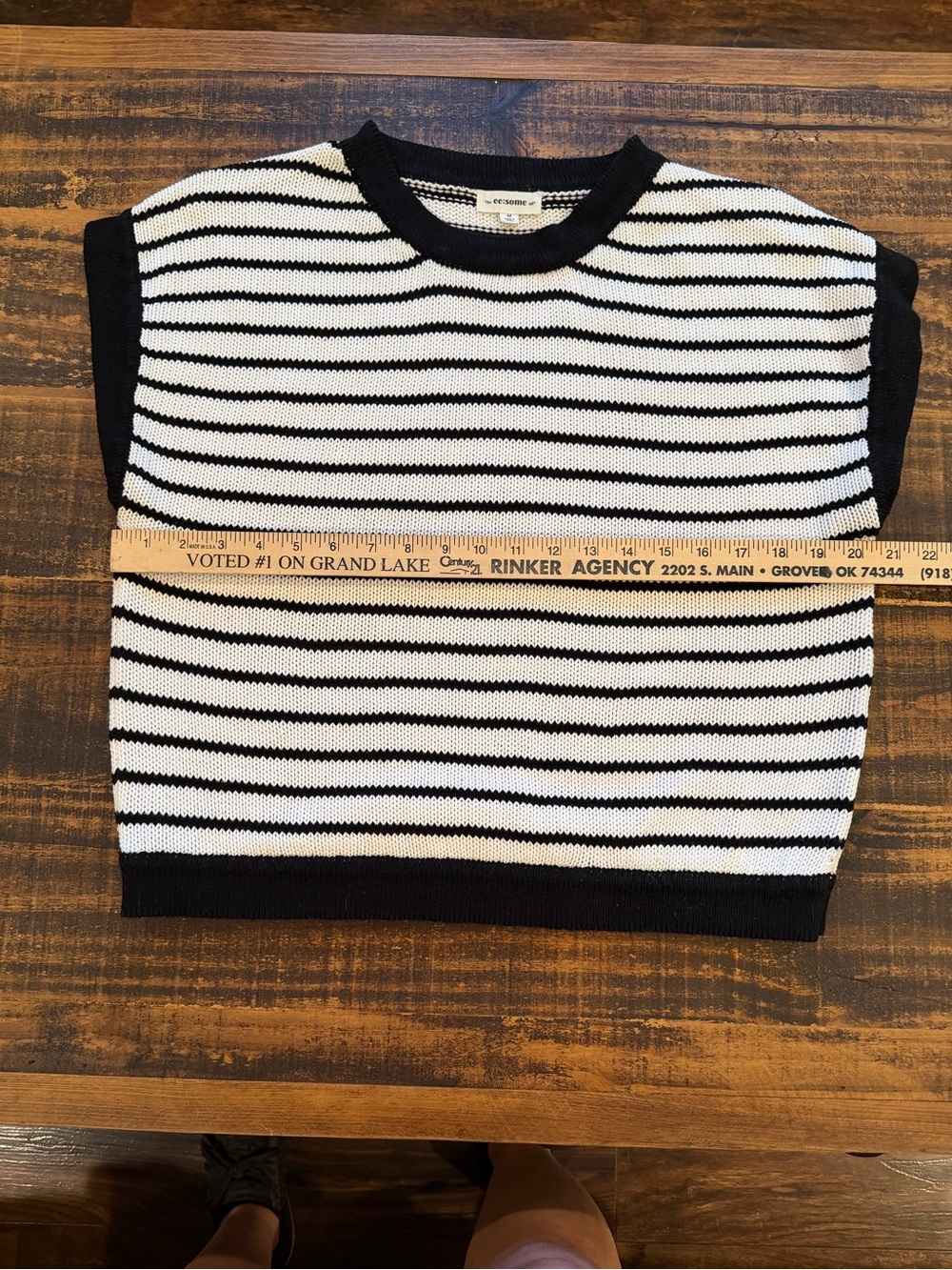 eesome Black & White Striped Knit Tank - Picture 3 of 5